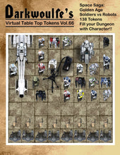 Load image into Gallery viewer, Darkwoulfe's Virtual Tabletop(VTT) Token Pack Vol66 - Space Saga - Golden Age Soldiers vs Robots