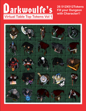 Load image into Gallery viewer, Darkwoulfe's Token Pack Vol1-Heroes and Villains - Remastered at 512X512 Pixels Complete Pack