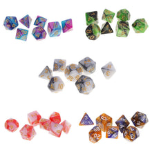 Load image into Gallery viewer, 7Pcs Polyhedral Dice Double-Colors Game For Rpg Dungeons And Dragons Dnd Mtg D20 D12 D10 D8 D6 D4