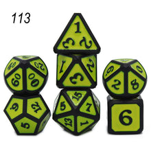 Load image into Gallery viewer, Dados Rpg Dice Table Games Sales Promotion Polyhedral Metal Dices Zinc Alloy Numerical Dnd Dice 7 Set D4 D6 D8 D10 D12 D20