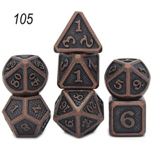 Load image into Gallery viewer, Dados Rpg Dice Table Games Sales Promotion Polyhedral Metal Dices Zinc Alloy Numerical Dnd Dice 7 Set D4 D6 D8 D10 D12 D20
