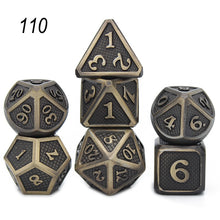 Load image into Gallery viewer, Dados Rpg Dice Table Games Sales Promotion Polyhedral Metal Dices Zinc Alloy Numerical Dnd Dice 7 Set D4 D6 D8 D10 D12 D20