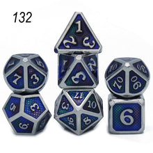 Load image into Gallery viewer, Dados Rpg Dice Table Games Sales Promotion Polyhedral Metal Dices Zinc Alloy Numerical Dnd Dice 7 Set D4 D6 D8 D10 D12 D20