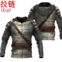 Load image into Gallery viewer, 3D Printed Chainmail Knight Medieval Armor Men Hoodie Harajuku Fashion Hooded Sweatshirt Unisex Jacket Cosplay hoodies QS-003