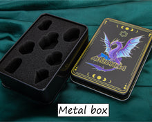 Load image into Gallery viewer, Dragon Marked Metal Polyhedral Dragon Dice For Dungeon and Dragon Pathfinder Role Playing Game D20 D12 D10 D8 D6 D4 DND Dice Set