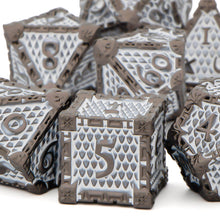 Load image into Gallery viewer, Dragon Scale Metal DND Dice Set, Dungeon and Dragon Polyhedral D&D Dice Sets, D and D D+D RPG 20 Sided Dice D20 D12 D10 D% D8 D6 D4