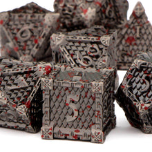 Load image into Gallery viewer, Dragon Scale Metal DND Dice Set, Dungeon and Dragon Polyhedral D&D Dice Sets, D and D D+D RPG 20 Sided Dice D20 D12 D10 D% D8 D6 D4