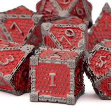 Load image into Gallery viewer, Dragon Scale Metal DND Dice Set, Dungeon and Dragon Polyhedral D&D Dice Sets, D and D D+D RPG 20 Sided Dice D20 D12 D10 D% D8 D6 D4