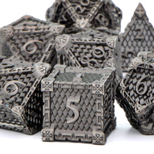 Load image into Gallery viewer, Dragon Scale Metal DND Dice Set, Dungeon and Dragon Polyhedral D&D Dice Sets, D and D D+D RPG 20 Sided Dice D20 D12 D10 D% D8 D6 D4