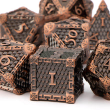 Load image into Gallery viewer, Dragon Scale Metal DND Dice Set, Dungeon and Dragon Polyhedral D&D Dice Sets, D and D D+D RPG 20 Sided Dice D20 D12 D10 D% D8 D6 D4