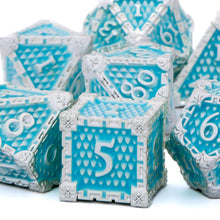 Load image into Gallery viewer, Dragon Scale Metal DND Dice Set, Dungeon and Dragon Polyhedral D&D Dice Sets, D and D D+D RPG 20 Sided Dice D20 D12 D10 D% D8 D6 D4