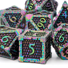 Load image into Gallery viewer, Dragon Scale Metal DND Dice Set, Dungeon and Dragon Polyhedral D&D Dice Sets, D and D D+D RPG 20 Sided Dice D20 D12 D10 D% D8 D6 D4