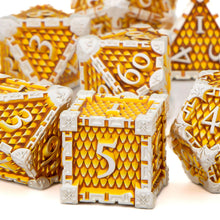 Load image into Gallery viewer, Dragon Scale Metal DND Dice Set, Dungeon and Dragon Polyhedral D&D Dice Sets, D and D D+D RPG 20 Sided Dice D20 D12 D10 D% D8 D6 D4