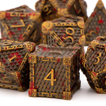 Load image into Gallery viewer, Dragon Scale Metal DND Dice Set, Dungeon and Dragon Polyhedral D&D Dice Sets, D and D D+D RPG 20 Sided Dice D20 D12 D10 D% D8 D6 D4