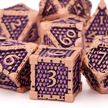Load image into Gallery viewer, Dragon Scale Metal DND Dice Set, Dungeon and Dragon Polyhedral D&D Dice Sets, D and D D+D RPG 20 Sided Dice D20 D12 D10 D% D8 D6 D4