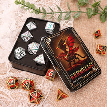 Load image into Gallery viewer, Dragon Scale Metal DND Dice Set, Dungeon and Dragon Polyhedral D&D Dice Sets, D and D D+D RPG 20 Sided Dice D20 D12 D10 D% D8 D6 D4