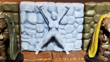 Load image into Gallery viewer, Half-Orc Female Prisoner On A St. Andrews Cross Wall Mounted 28Mm Miniature