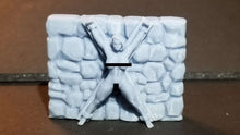 Load image into Gallery viewer, Half-Orc Female Prisoner On A St. Andrews Cross Wall Mounted 28Mm Miniature