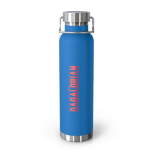 Load image into Gallery viewer, The Dadalorian 22Oz Vacuum Insulated Bottle Red Lettering Pebble Blue / Mug