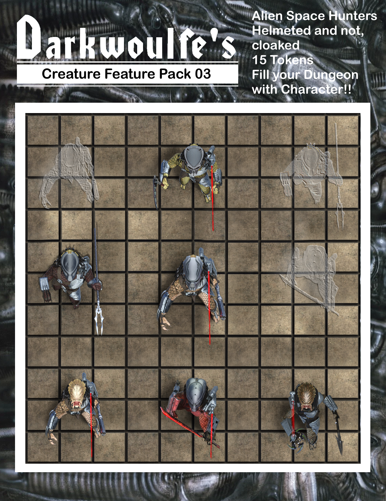 Darkwoulfe's Tokens, Creature Feature Vol03 - Alien Space Hunters