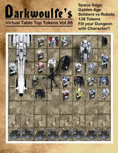 Load image into Gallery viewer, Darkwoulfe&#39;s Virtual Tabletop(VTT) Token Pack Vol66 - Space Saga - Golden Age Soldiers vs Robots
