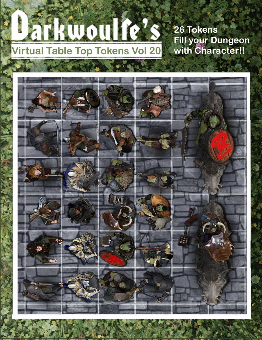 Darkwoulfe's Virtual Tabletop(VTT) Token Pack 20: Orcs vs Eldaryn