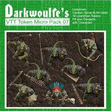Load image into Gallery viewer, Darkwoulfe&#39;s Virtual Tabletop(VTT) Token Micro Pack Vol7 - Lizardmen
