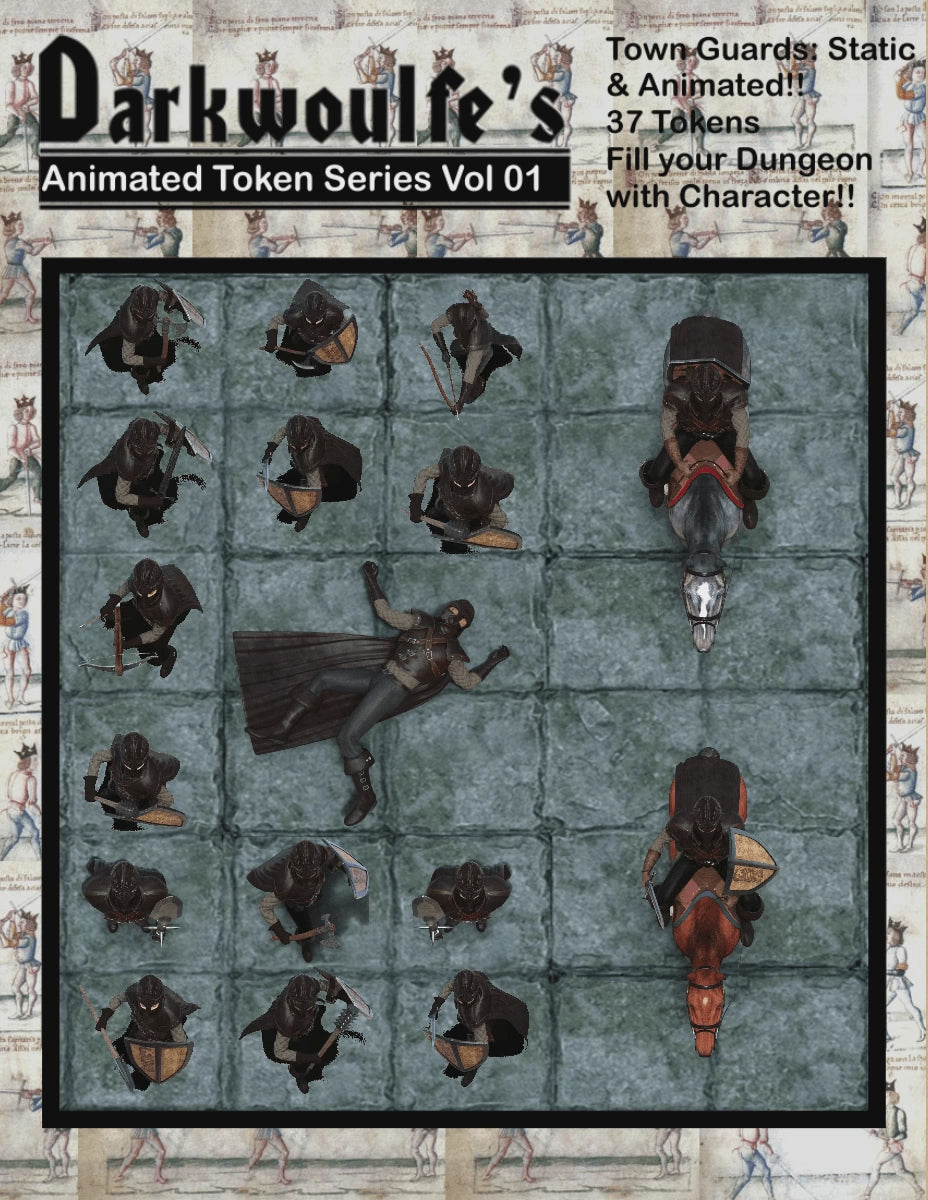 Darkwoulfe's Tokens, Animated Enemies Vol01 - Town Guards