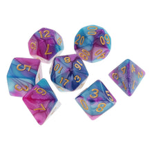 Load image into Gallery viewer, 7Pcs Polyhedral Dice Double-Colors Game For Rpg Dungeons And Dragons Dnd Mtg D20 D12 D10 D8 D6 D4
