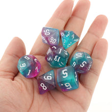 Load image into Gallery viewer, 7Pcs Polyhedral Dice Double-Colors Game For Rpg Dungeons And Dragons Dnd Mtg D20 D12 D10 D8 D6 D4

