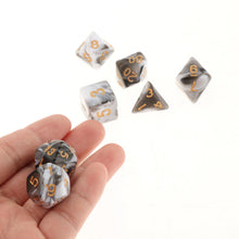 Load image into Gallery viewer, 7Pcs Polyhedral Dice Double-Colors Game For Rpg Dungeons And Dragons Dnd Mtg D20 D12 D10 D8 D6 D4
