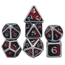 Load image into Gallery viewer, Dados Rpg Dice Table Games Sales Promotion Polyhedral Metal Dices Zinc Alloy Numerical Dnd Dice 7 Set D4 D6 D8 D10 D12 D20
