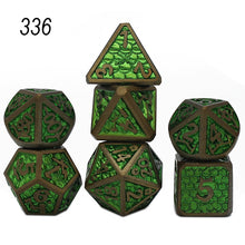 Load image into Gallery viewer, Steamfunk 7 Pcs Galaxy Metal D&amp;D Dice, Metal DND Dice, Polyhedral Metal Dice Set, for Role Playing Game MTG Pathfinder
