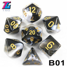 Load image into Gallery viewer, Polyhedral Dice TRPG DND Games 7Pcs/Set D4 D6 D8 D10 D12 D20 Multi Sides for Board Game
