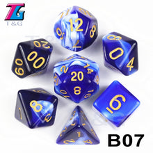 Load image into Gallery viewer, Polyhedral Dice TRPG DND Games 7Pcs/Set D4 D6 D8 D10 D12 D20 Multi Sides for Board Game
