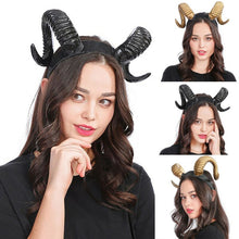 Load image into Gallery viewer, Headband Gothic Antler Sheep Horn Headband Hoop Halloween Antelope Headwear Xmas Cosplay
