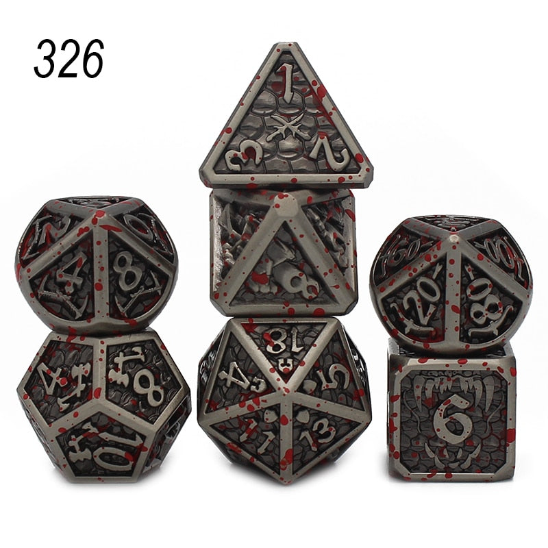 Steamfunk 7 Pcs Galaxy Metal D&D Dice, Metal DND Dice, Polyhedral Metal Dice Set, for Role Playing Game MTG Pathfinder