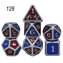 Load image into Gallery viewer, Dados Rpg Dice Table Games Sales Promotion Polyhedral Metal Dices Zinc Alloy Numerical Dnd Dice 7 Set D4 D6 D8 D10 D12 D20
