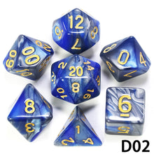 Load image into Gallery viewer, Polyhedral Dice TRPG DND Games 7Pcs/Set D4 D6 D8 D10 D12 D20 Multi Sides for Board Game
