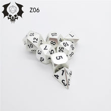 Load image into Gallery viewer, Refined Ore 7 Die Metal Dice Set  7PCS dnd dice of D20 D12 D10 D% D8 D6 D4 for Dungeons and Dragons rpg Games-Glossy Enamel Dice
