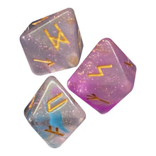 Load image into Gallery viewer, 3 Pcs 8-Sided Rune Dice Resin Assorted Polyhedral Dices Set Divination Table Board Roll Party Cards Playing Game Toys
