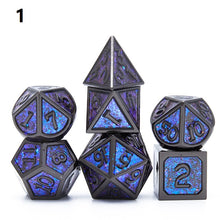 Load image into Gallery viewer, Starlight 7pcs/Set dnd dice Set Dados rpg Dobbelstenen Rol Polyhedral Dices Metal Dice d4 - d20 Symphony Colorful Powder Dice
