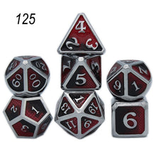 Load image into Gallery viewer, Dados Rpg Dice Table Games Sales Promotion Polyhedral Metal Dices Zinc Alloy Numerical Dnd Dice 7 Set D4 D6 D8 D10 D12 D20
