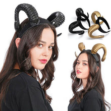 Load image into Gallery viewer, Headband Gothic Antler Sheep Horn Headband Hoop Halloween Antelope Headwear Xmas Cosplay
