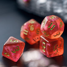 Load image into Gallery viewer, Pumpkin Poludie 7Pcs/Set DND Dice Set New Translucent D4 D6 D8 D10 D% D12 D20 Polyhedral Dice for Role Playing Board Game D&amp;D RPG MTG
