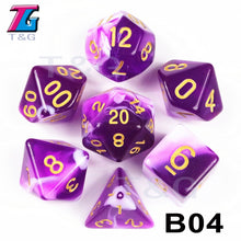 Load image into Gallery viewer, Polyhedral Dice TRPG DND Games 7Pcs/Set D4 D6 D8 D10 D12 D20 Multi Sides for Board Game
