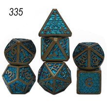 Load image into Gallery viewer, Steamfunk 7 Pcs Galaxy Metal D&amp;D Dice, Metal DND Dice, Polyhedral Metal Dice Set, for Role Playing Game MTG Pathfinder
