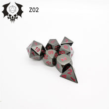 Load image into Gallery viewer, Refined Ore 7 Die Metal Dice Set  7PCS dnd dice of D20 D12 D10 D% D8 D6 D4 for Dungeons and Dragons rpg Games-Glossy Enamel Dice
