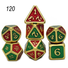 Load image into Gallery viewer, Dados Rpg Dice Table Games Sales Promotion Polyhedral Metal Dices Zinc Alloy Numerical Dnd Dice 7 Set D4 D6 D8 D10 D12 D20
