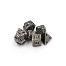 Load image into Gallery viewer, Metal DND Dice Set 7pcs/set Mini RPG Game Dice Different Nickel Small Digital Polyhedron Dice
